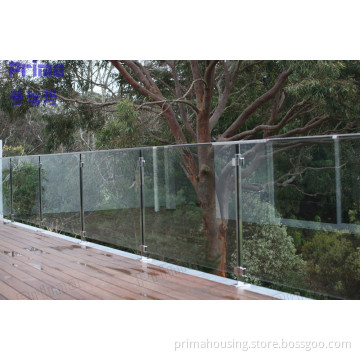 Hot Sale Outdoor Tempered Glass Railing with Stainless Steel Handrail